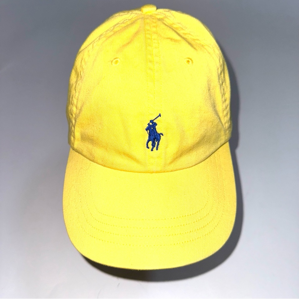 Polo Hat Yellow With Blue Logo One Size